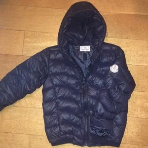 Moncler Kid’s Gastonet Down-Quilted Coat In Navy